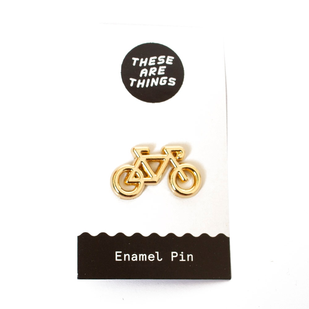 These Are Things, Enamel Pin, Gold Bike